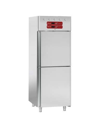 Armoire frigorifique et de congélation 2x 350 litres, 2x 1/2 portes GN 2/1