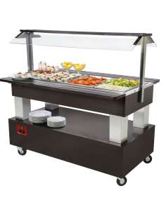 Buffet - Salad bar réfrigéré, 4x GN 1/1-150 (bois Wengé)