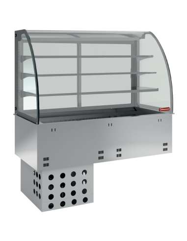Elément cuve et vitrine sur 3 niveaux fermée, réfrigérées, ventilées, 5x GN 1/1
