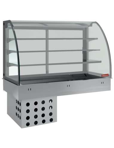 Elément top et vitrine sur 3 niveaux fermée, réfrigérés, ventilés, 5x GN 1/1