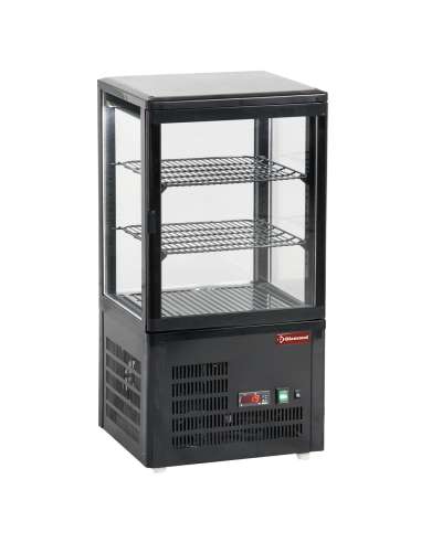 Vitrine de table ventilée, 4 faces vitrées, 3 niveaux "Black"