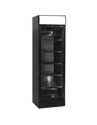 Vitrine vent.T° positive 380 lit, noire, avec caisson lumineux