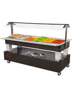 Buffet - Salad bar réfrigéré, 6x GN 1/1-150 (bois Wengé)