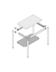 Table démontable - TTDS - Dimensions:600X600H900