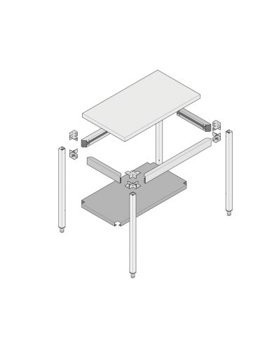 Table démontable - TTDS - Dimensions:600X600H900