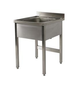 Plonge 1 cuve sans sous tablette - Dimensions:700X700H900