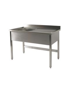 Plonge 1 cuve + 1 égouttoir sans sous tablette - 1200X700H900