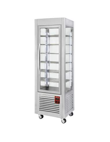 Vitrine panoramique, 5 grilles, ventilée, 360 LT, Inox.
