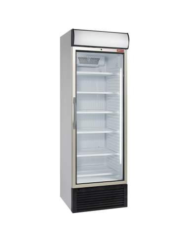 Vitrine T° positive, ventilée, 500 Lt., avec caisson lumineux