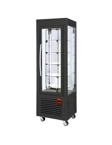 Vitrine panoramique, 5 plateaux tournants, 360 LT, Noire