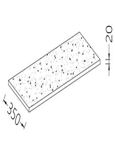 Option: Tablette de service comptoir neutre - caisse (20 mm), stratifié finition PIERRE - au (ML)