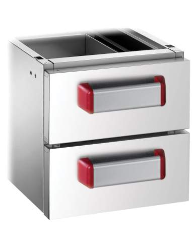 Ensemble 2 tiroirs GN 1/1 (h.100 mm)