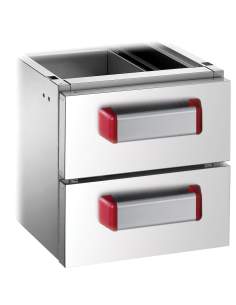 Ensemble 2 tiroirs GN 2/1 (h.100 mm)