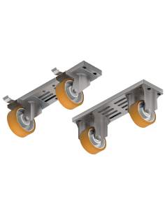 Kit  4 roues, 2 avec frein + 2 omégas module 400
