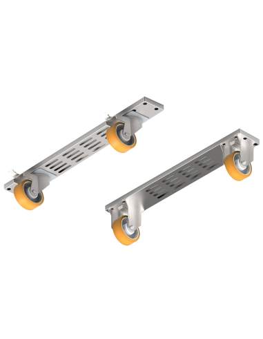 Kit  4 roues, 2 avec frein + 2 omégas module 800