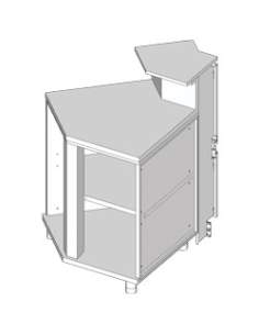 Angle neutre - ouvert 45°, avec tablette service