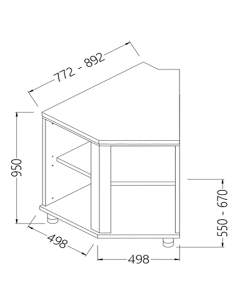 Comptoirs de bar neutres_section caisse 45° (ouvert)