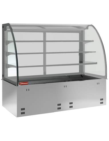 Elément cuve et vitrine sur 3 niveaux fermée, réfrigérées, ventilées, 5x GN 1/1 (sans unité hermétique)