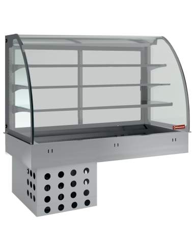 Elément top et vitrine sur 3 niveaux fermée, réfrigérés, ventilés, 5x GN 1/1
