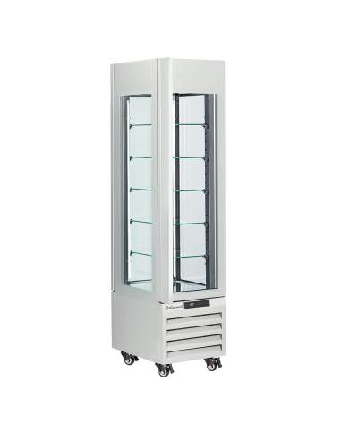 Vitrine "FULL vitrée" 260 Lt., 5 niveaux en verre, ventilée -ICE CREAM & PASTRY - BLANC