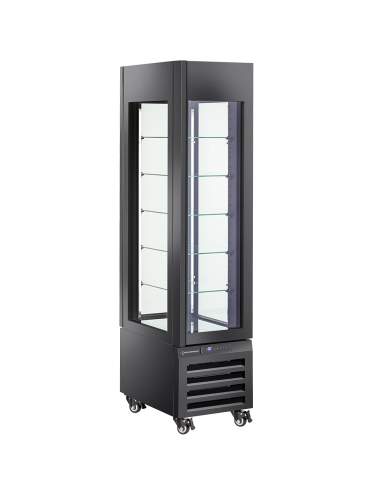 Vitrine "FULL vitrée" 260 Lt., 5 niveaux en verre, ventilée - PASTRY - NOIR