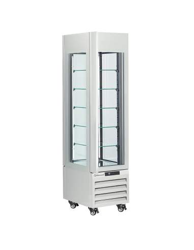 Vitrine "FULL vitrée" 260 Lt., 5 niveaux en verre, ventilée - PASTRY - BLANC