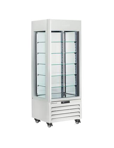 Vitrine "FULL vitrée" 440 Lt., 5 niveaux en verre, ventilée - ICE CREAM & PASTRY - BLANC