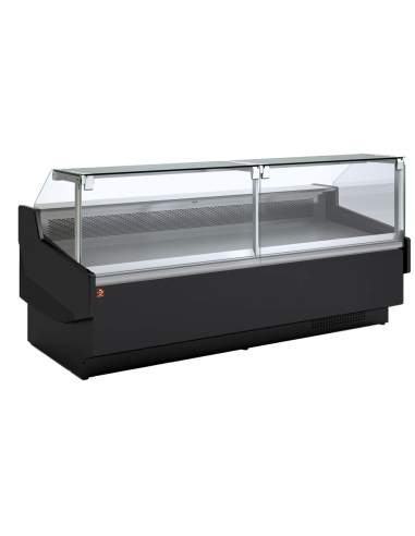 Comptoir vitrine ventilé, avec réserve - NOIR