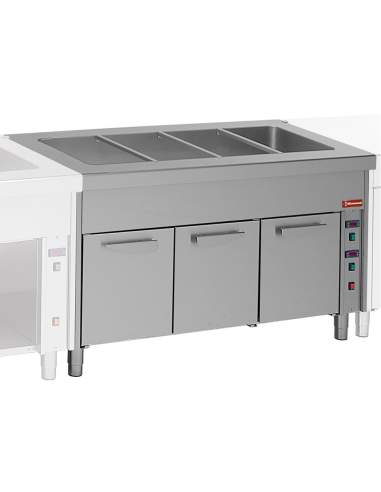 Elément bain-marie sur armoire chauffante 4x GN 1/1