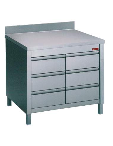 Table sur armoire avec 6 tiroirs GN1/1