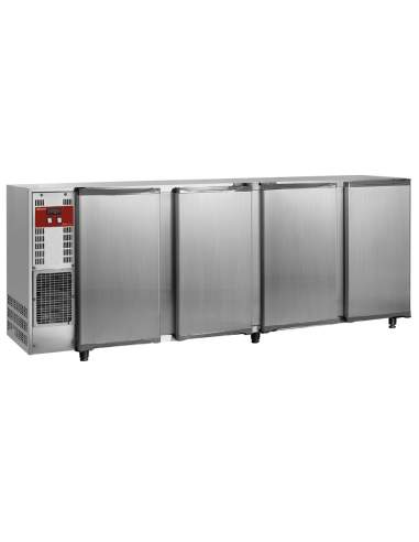 Refroidisseur de bouteilles, acier inox, 4 portes, 783 Lt.