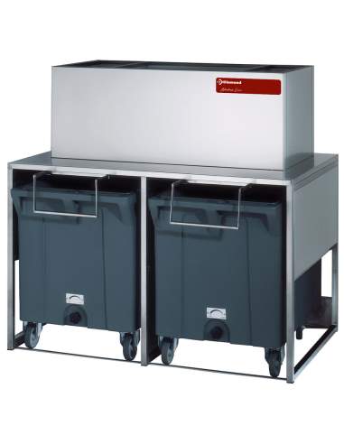 Bacs de stockage avec chariots de 2x 108 kg pour glaçons pleins