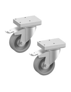 Roues en acier inox avec frein  Ø 100 mm (2 pièces)