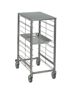 Echelle à platines 7 x GN 1/1, espace 75 mm , avec Top inox