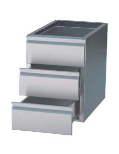 Bloc 3 tiroirs GN 1/1 (table prof. 700 mm)