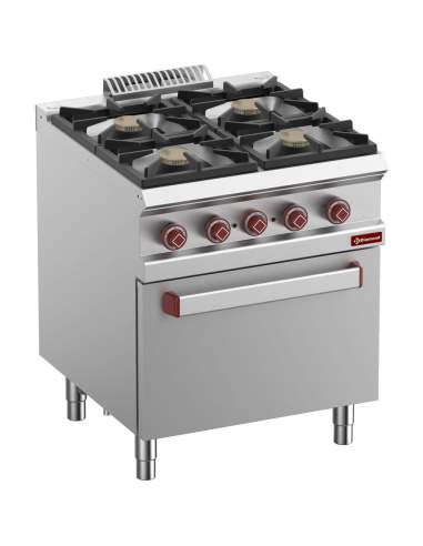 Fourneau 4 feux vifs gaz, four électrique GN 2/1