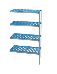 Rayonnage angulaire en aluminium anodisé 4 niveaux "Modular Rack"