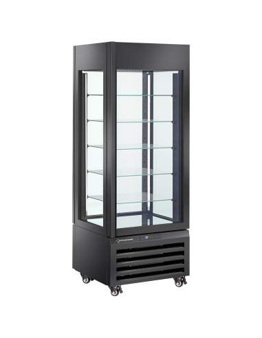 Vitrine "FULL vitrée" 440 Lt., 5 niveaux en verre, ventilée - ICE CREAM & PASTRY - NOIR