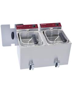 Friteuse de table électrique 2x 8 litres + robinet de vidange