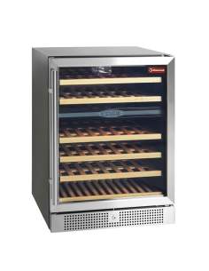 Vitrine cave a vins, ventilée, 160 Lt., porte en acier inox,2 T°, BLACK