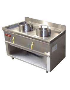 Fourneau wok 2 brûleurs