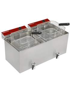 Friteuse de table électrique 2x 12 litres + robinet de vidange