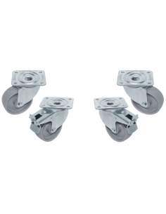 Kit 4 roues pivotantes armoires, 2 avec freins