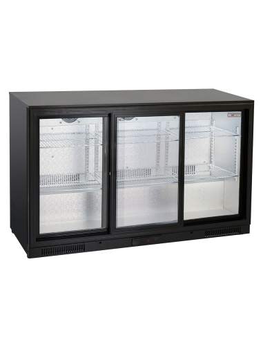 Refroidisseur de bouteilles ventilé, 3 portes vitrées coulissantes