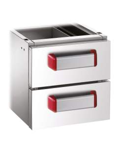 Ensemble 2 tiroirs GN 2/1 (h.100 mm)