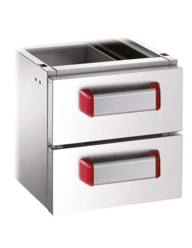 Ensemble 2 tiroirs GN 2/1 (h.100 mm)
