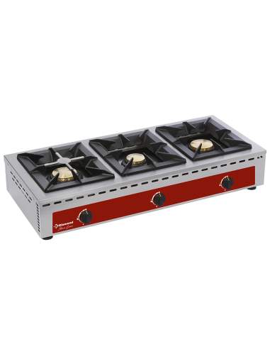Réchaud de table - 3 feux vifs (7+5+7 kW)