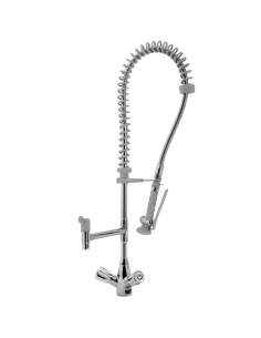 Douchette acier inox et robinet avec groupe mélangeur "Heavy-Duty" (Sortie MONO)