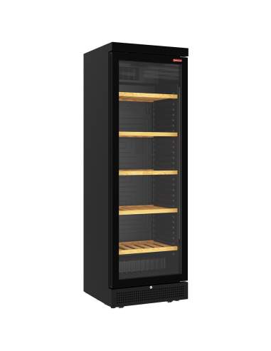 Vitrine cave à vins ventilée 382 litres - 5 niveaux - sans cadre - NOIRE