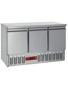Table frigorifique compact, 3 portes GN 1/1, 380 Lit
